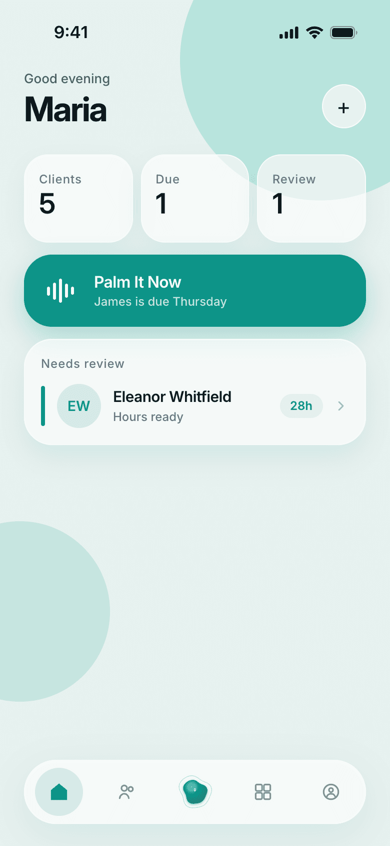 PalmCare AI home dashboard