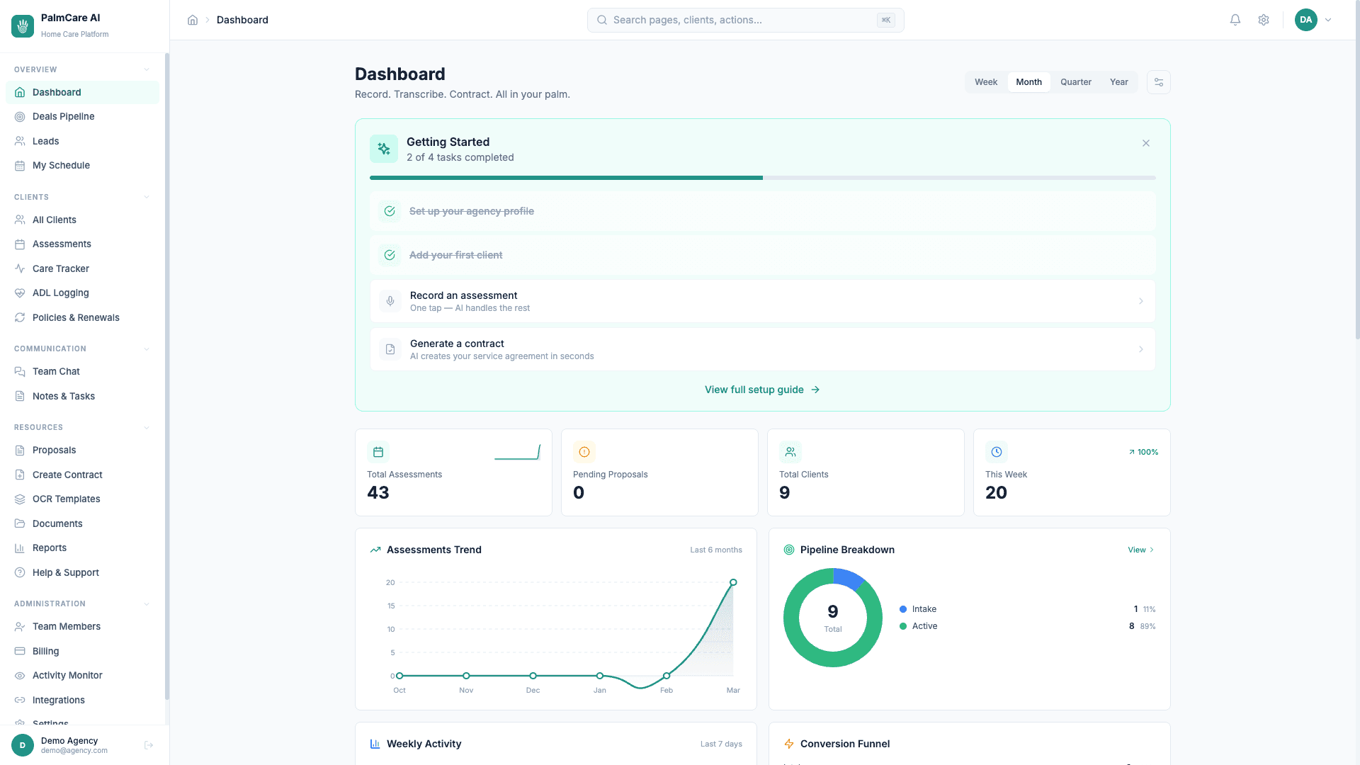 Revenue Dashboard screenshot